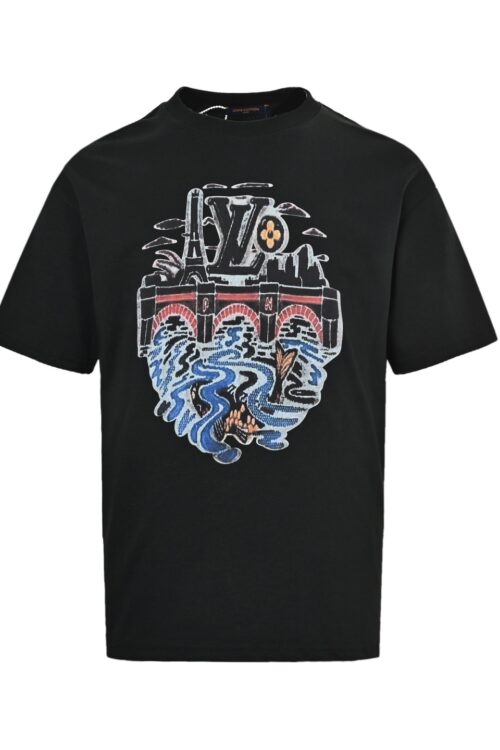 Louis Vuitton City River Print Short-Sleeve T-Shirt